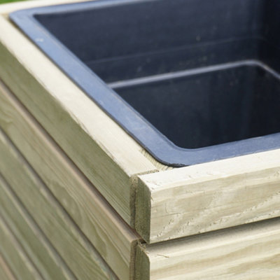 Horizon Outdoor Rectangular Wooden Planter 90cm - 6
