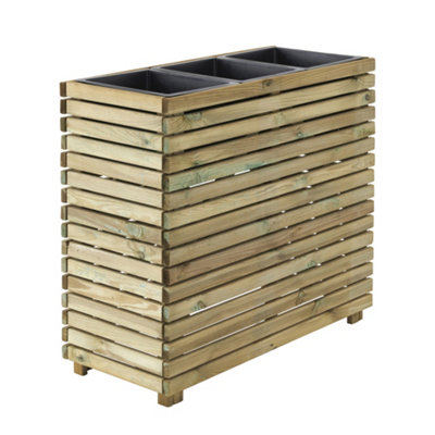 Horizon Outdoor Rectangular Wooden Planter Tall 90cm - 3