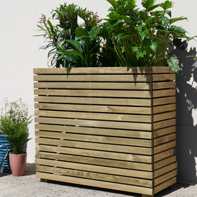 Horizon Outdoor Rectangular Wooden Planter Tall 90cm - 4