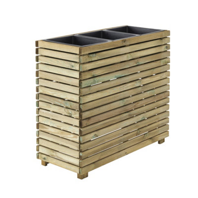 Horizon Outdoor Rectangular Wooden Planter Tall 90cm - 5