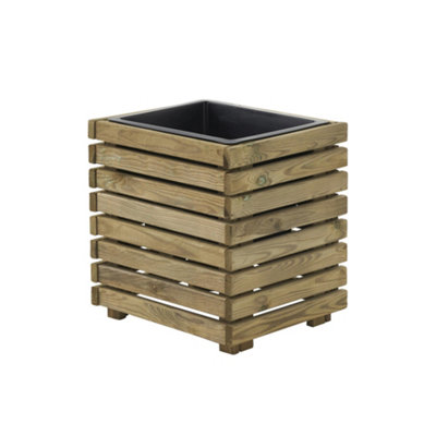 Horizon Outdoor Square Wooden Planter Tall 40cm - 3