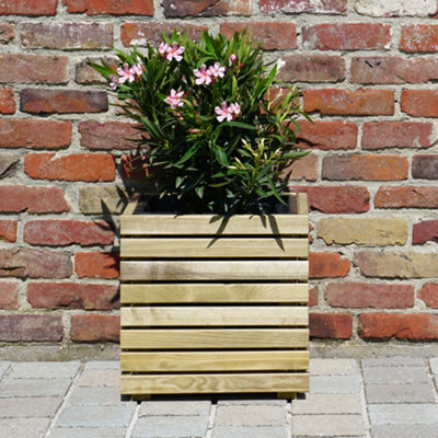 Horizon Outdoor Square Wooden Planter Tall 40cm - 4