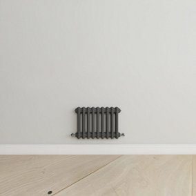 Horizontal Anthracite Double Column Radiator (H) 300mm x (W) 425mm.