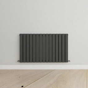 Horizontal Anthracite Double Flat Panel Radiator (H) 600 mm x (W) 1020 mm.