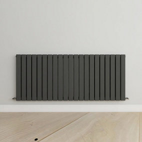 Horizontal Anthracite Double Flat Panel Radiator (H) 600 mm x (W) 1428 mm.