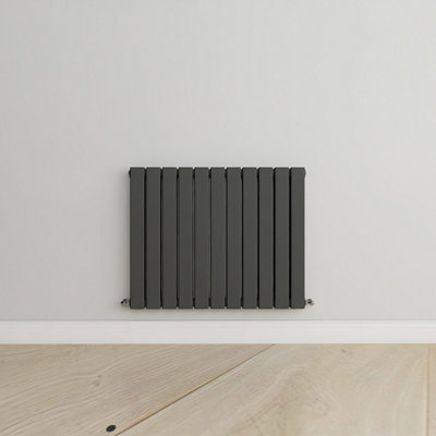 Horizontal Anthracite Double Flat Panel Radiator (H) 600 mm x (W) 748 mm.