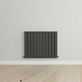 Horizontal Anthracite Double Flat Panel Radiator (H) 600 mm x (W) 748 mm.