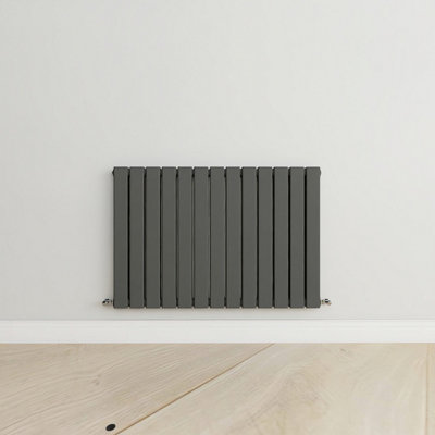 Horizontal Anthracite Double Flat Panel Radiator (H) 600 mm x (W) 884 mm.