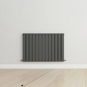 Horizontal Anthracite Double Flat Panel Radiator (H) 600 mm x (W) 884 mm.