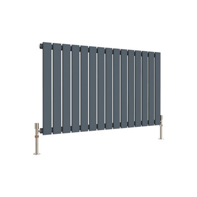 Horizontal Anthracite Single Flat Panel Radiator (H) 600 mm x (W) 1020 mm.