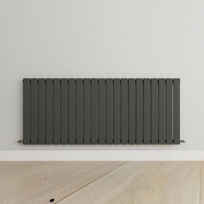Horizontal Anthracite Single Flat Panel Radiator (H) 600 mm x (W) 1428 mm.
