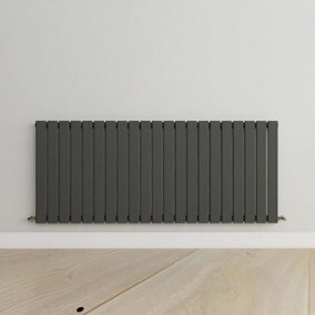 Horizontal Anthracite Single Flat Panel Radiator (H) 600 mm x (W) 1428 mm.