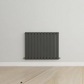Horizontal Anthracite Single Flat Panel Radiator (H) 600 mm x (W) 748 mm.