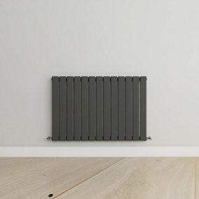 Horizontal Anthracite Single Flat Panel Radiator (H) 600 mm x (W) 884 mm.