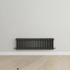 Horizontal Anthracite Triple Column Radiator (H) 300mm x (W) 1010mm.