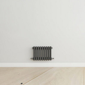 Horizontal Anthracite Triple Column Radiator (H) 300mm x (W) 425mm.
