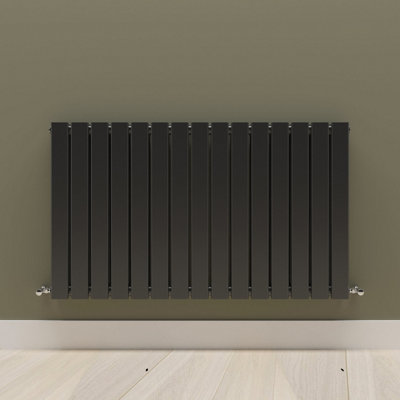 Horizontal Black Double Flat Panel Radiator (H) 600 mm x (W) 1020 mm.