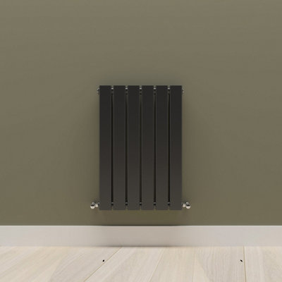 Horizontal Black Double Flat Panel Radiator (H) 600 mm x (W) 408 mm.