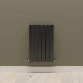 Horizontal Black Double Flat Panel Radiator (H) 600 mm x (W) 408 mm.