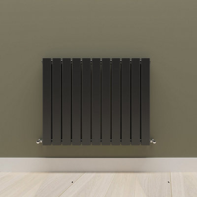 Horizontal Black Double Flat Panel Radiator (H) 600 mm x (W) 748 mm ...
