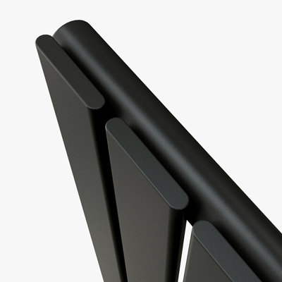 Horizontal Black Single Flat Panel Radiator (H) 600 mm x (W) 1428 mm.