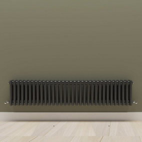 Horizontal Black Triple Column Radiator (H) 300mm x (W) 1460mm.