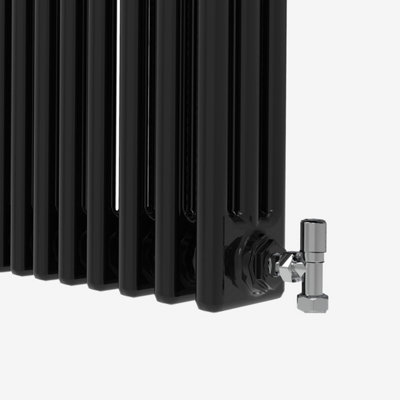 Horizontal Black Triple Column Radiator (H) 300mm x (W) 425mm.