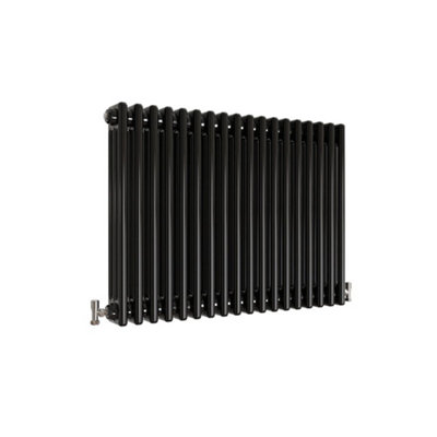 Horizontal Black Triple Column Radiator (H) 600mm x (W) 830mm, 5353 BTU.