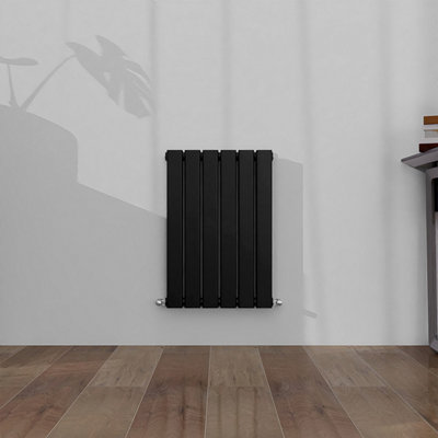 Horizontal Double Panel Flat Black Designer Radiator 600x408mm