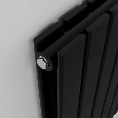 Horizontal Double Panel Flat Black Designer Radiator 600x612mm