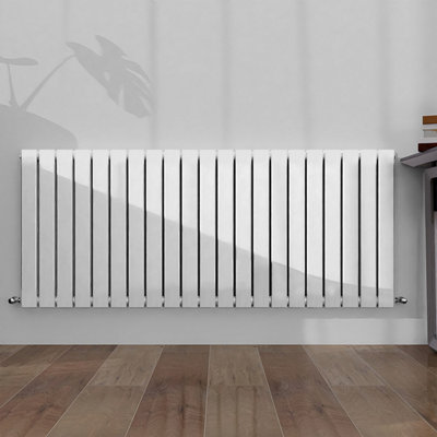 Horizontal Double Panel Flat White Designer Radiator 600x1428mm