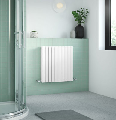 Horizontal Double Panel Radiator 600 x 586mm-Satin White