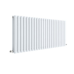 Horizontal Double Panel Radiator - 600mm x 1398mm - 5300 BTU - Gloss White- Balterley