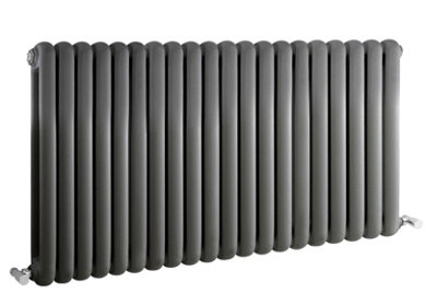 Horizontal Double Panel Radiator - 635mm x 1223mm - 4467 BTU - Anthracite