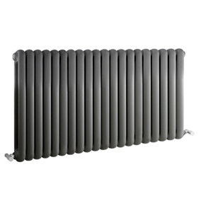 Horizontal Double Panel Radiator - 635mm x 1223mm - 4467 BTU - Anthracite