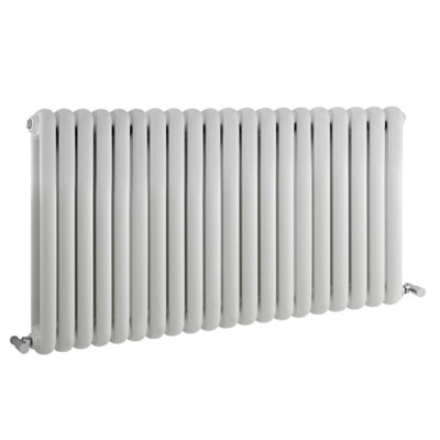 Horizontal Double Panel Radiator - 635mm x 1223mm - 4467 BTU - Gloss White