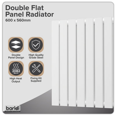 Horizontal flat panel design radiator delivers a BTU output of 2082BTU ...