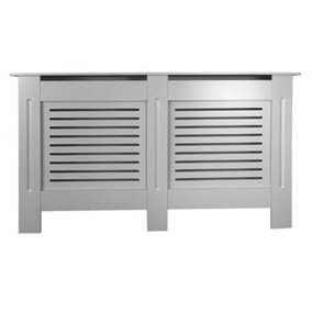 Horizontal Grill French Grey Painted Radiator Cover - Large
