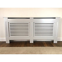 Horizontal Grill French Grey Painted Radiator Cover - XL