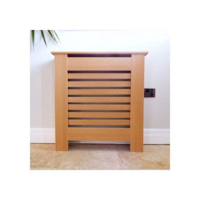 Horizontal Grill Oak Radiator Cover - Mini Price Comparisons | Compare The Build