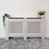 Horizontal Grill Oatmeal Painted Radiator Cover - Large