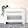 Horizontal Grill White Painted Radiator Cover - Small