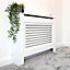 Horizontal Grill White Painted Radiator Cover - Small