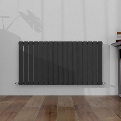 Horizontal Single Panel Flat Anthracite Designer Radiator 600x1156mm