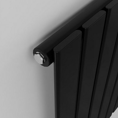 Horizontal Single Panel Flat Black Designer Radiator 600x612mm