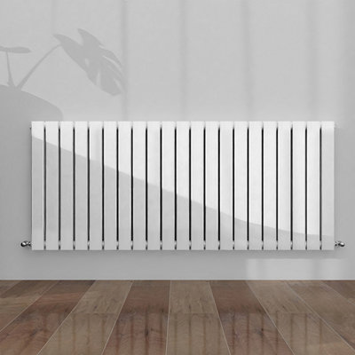 Horizontal Single Panel Flat White Designer Radiator 600x1428mm