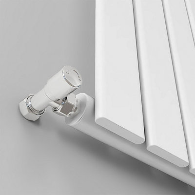 Horizontal Single Panel Flat White Designer Radiator 600x408mm