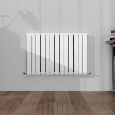 Horizontal Single Panel Flat White Designer Radiator 600x884mm