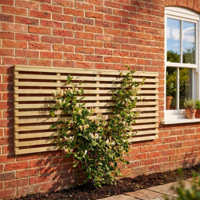 Horizontal Slatted Capped Trellis Panel 3 Pack 6ft x 2ft Fence Topper ...