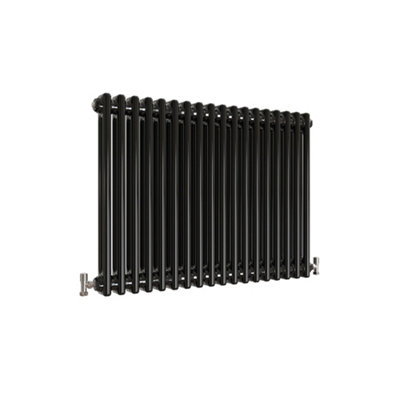 Horizontal Traditional 2 Column Radiator Black (H)600mm (W)830mm 3760 ...